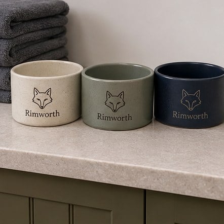 Customized dog bowls for veterinary practices
